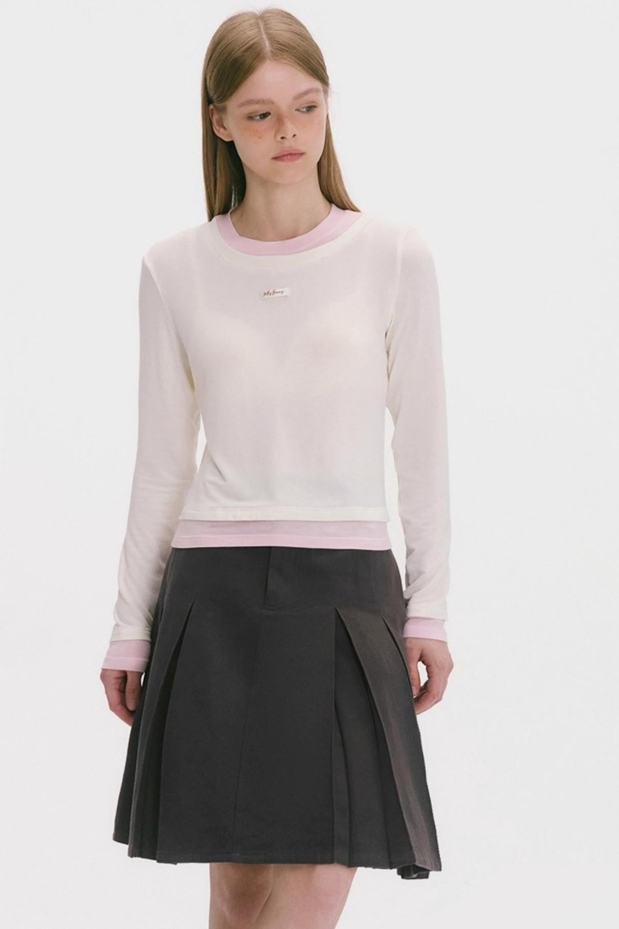 Fake Two Piece Base Layer Silk Top