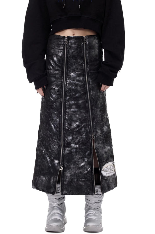 Space Black Quilted Skirt