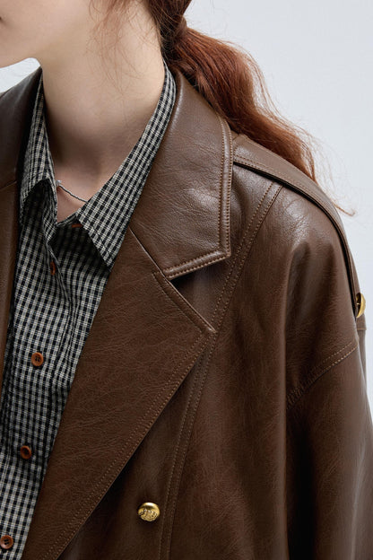 Retro Brown Leather Jacket