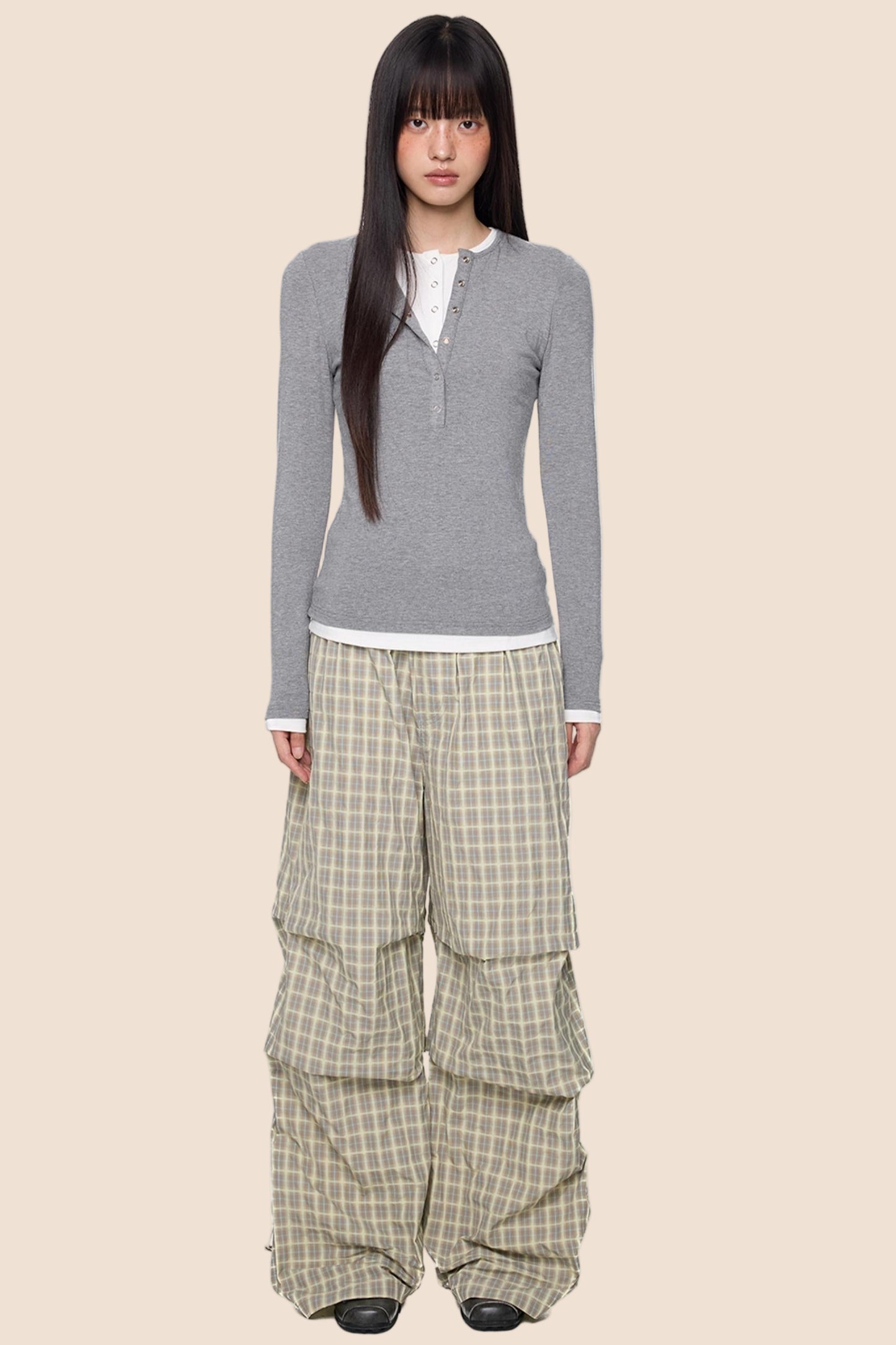 Vintage Drape Wide-Leg Pants