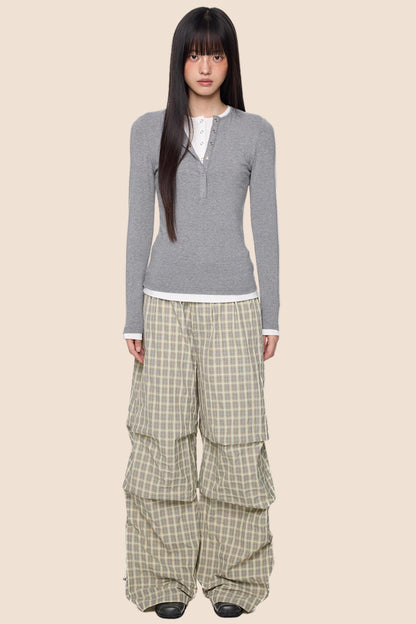 Vintage Drape Wide-Leg Pants