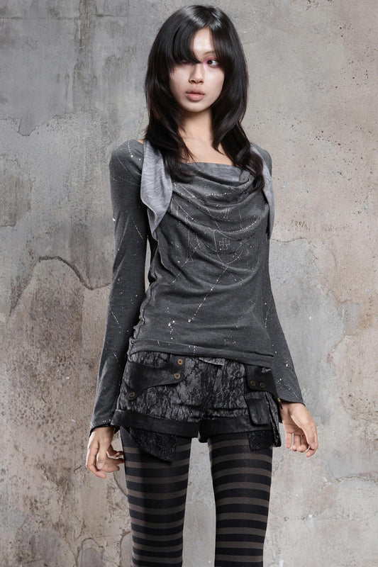 Diamond Collar Knit Top