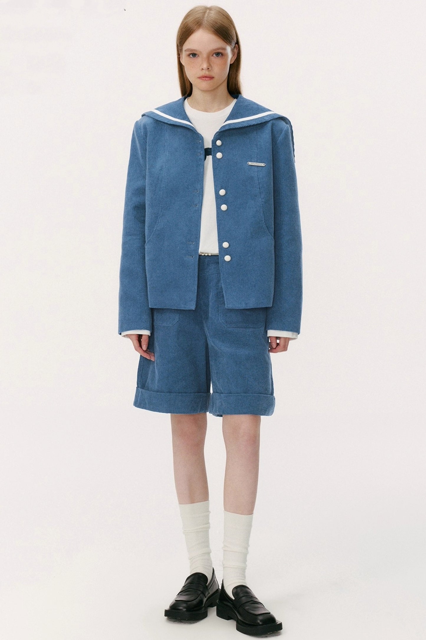 Navy Collar Corduroy Jacket