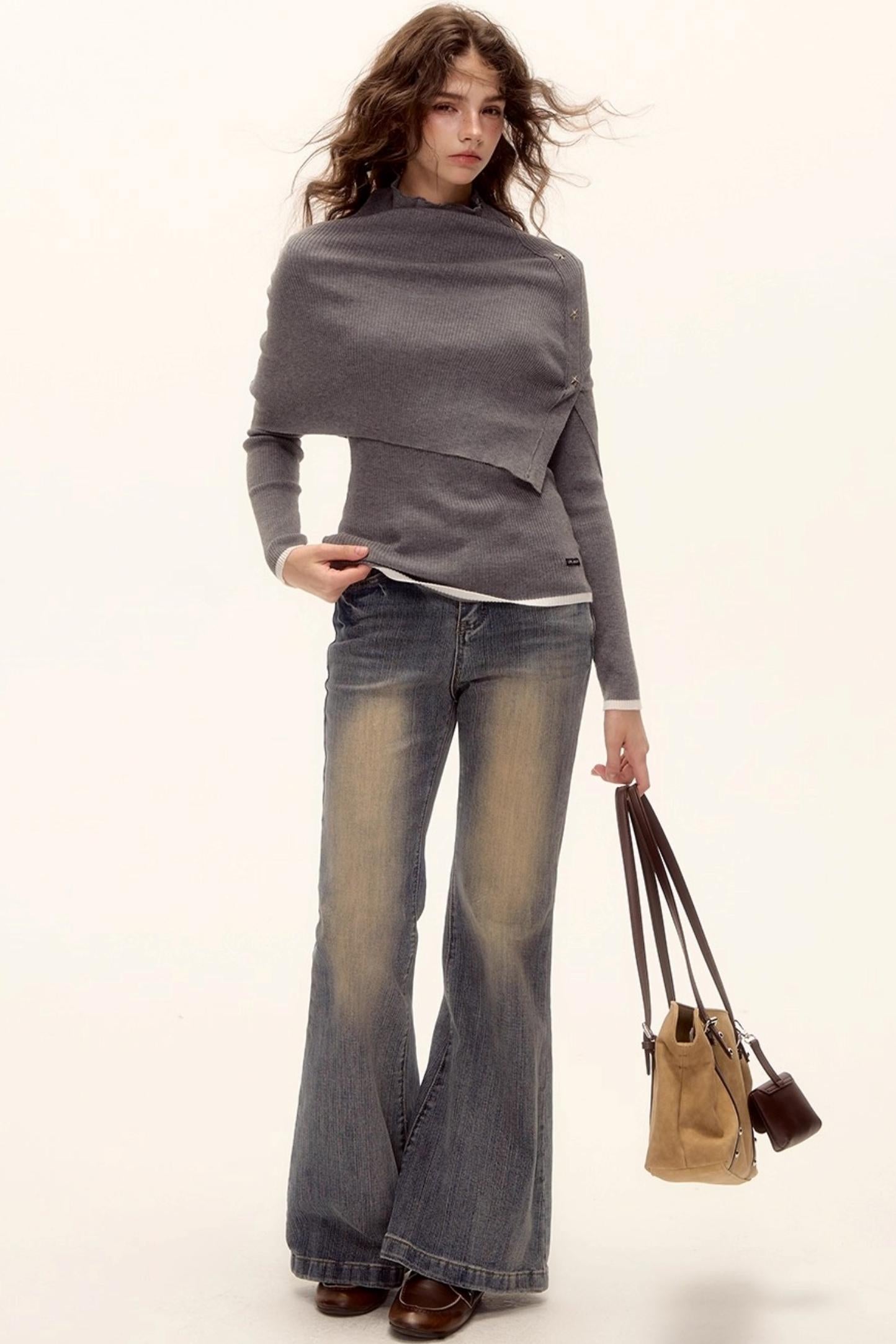 Color-Block Wool Top Set