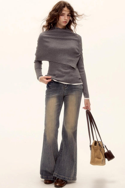 Color-Block Wool Top Set