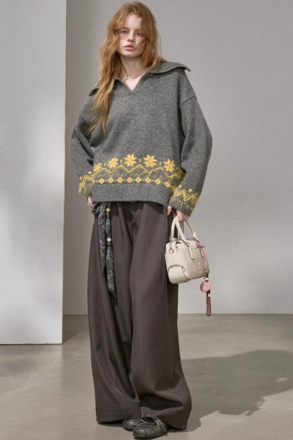 Fair Isle Vintage Embroidered Sweater