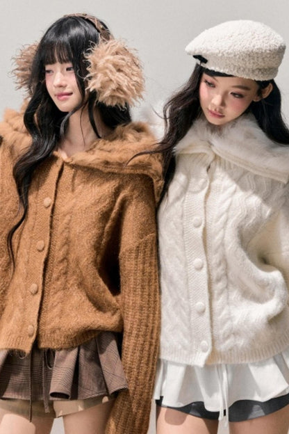 Fox Fur Knit Cardigan