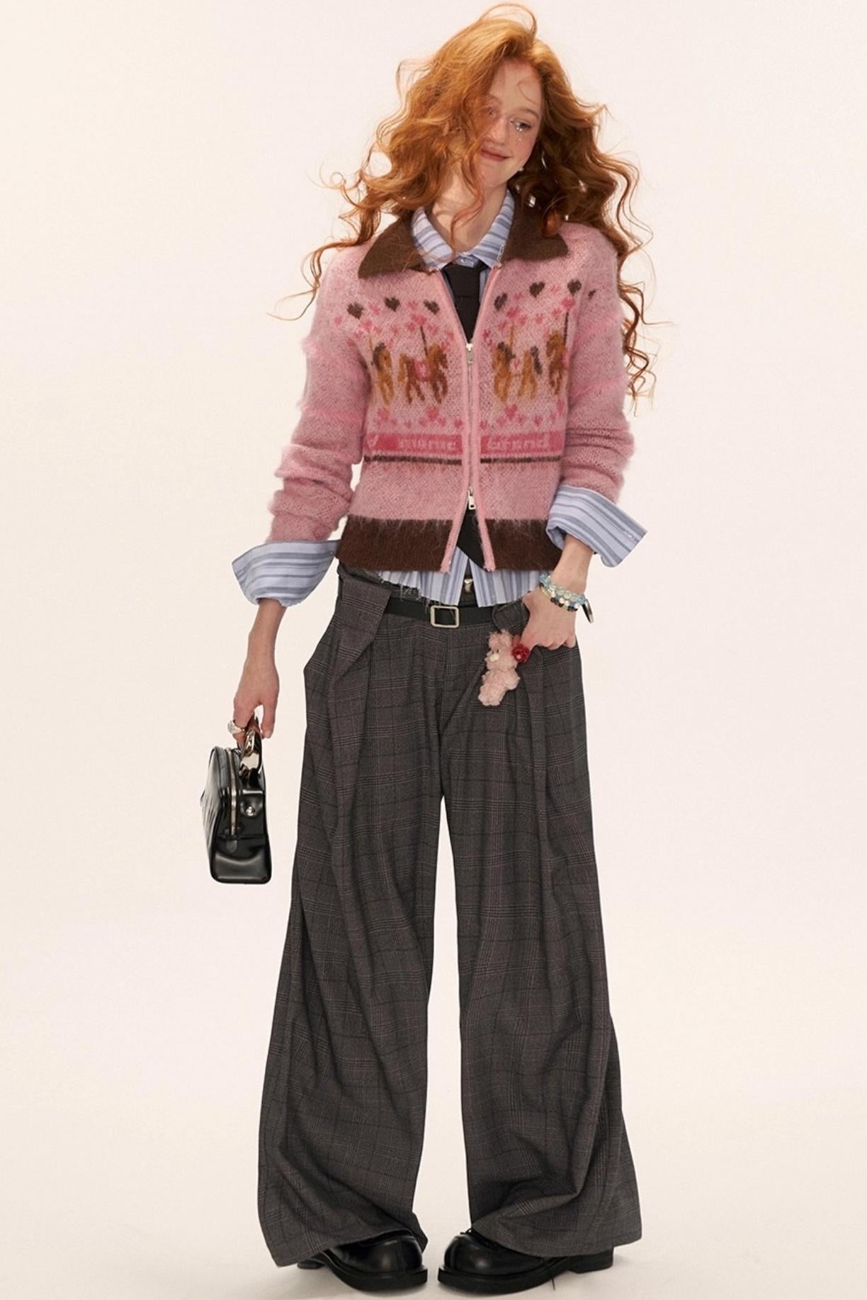 Amusement Park Pony Zipper Cardigan