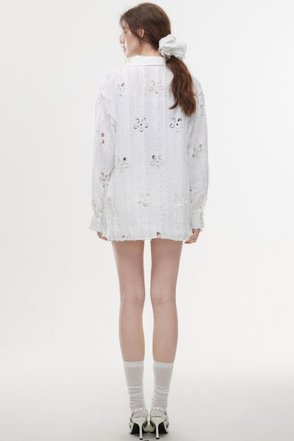 French Style Hollow Floral Two-Piece Set-Up