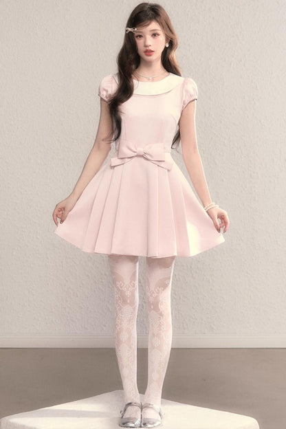 French Princess Satin Bow Dress