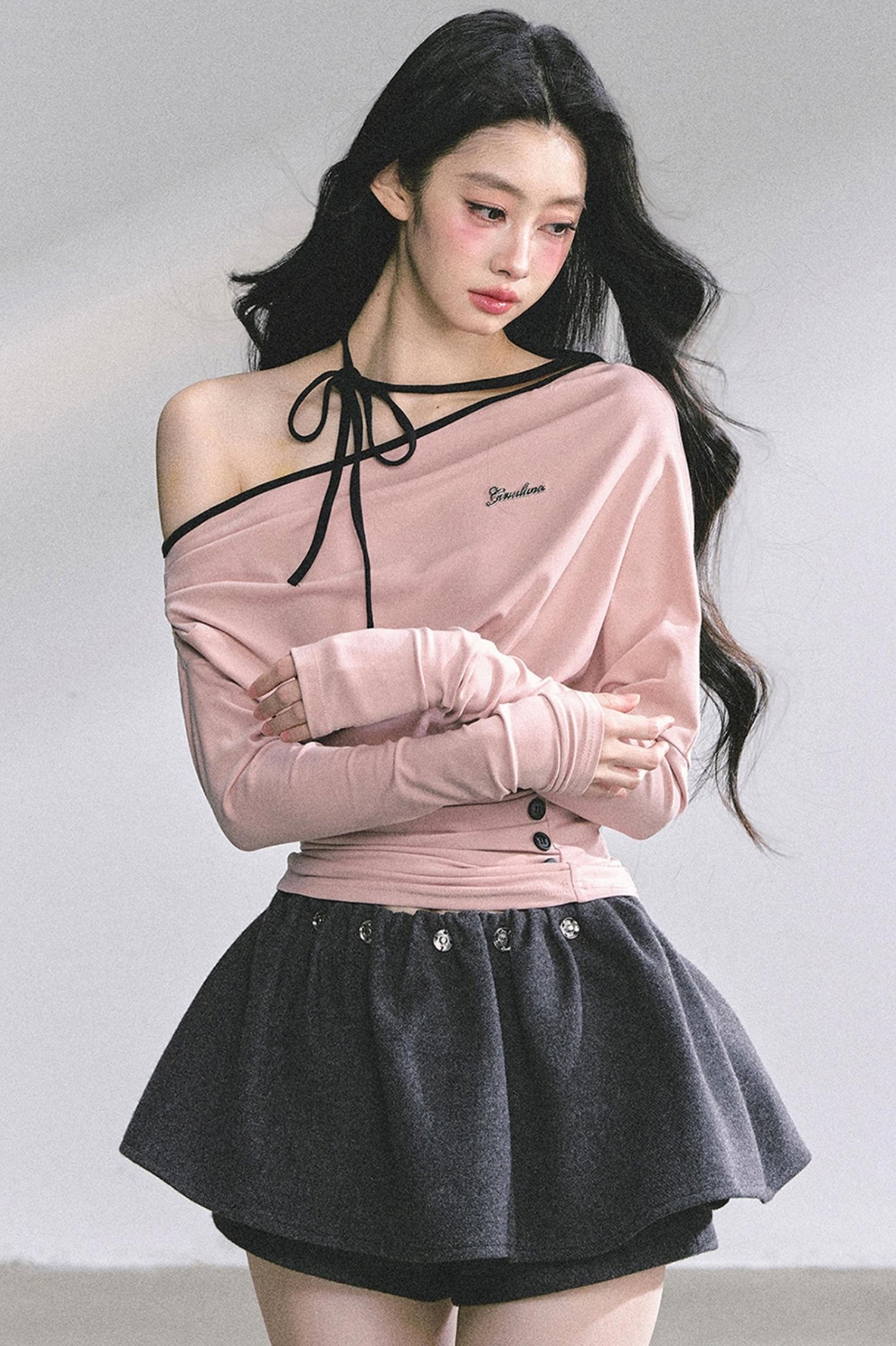 Korean Pink Halterneck Top