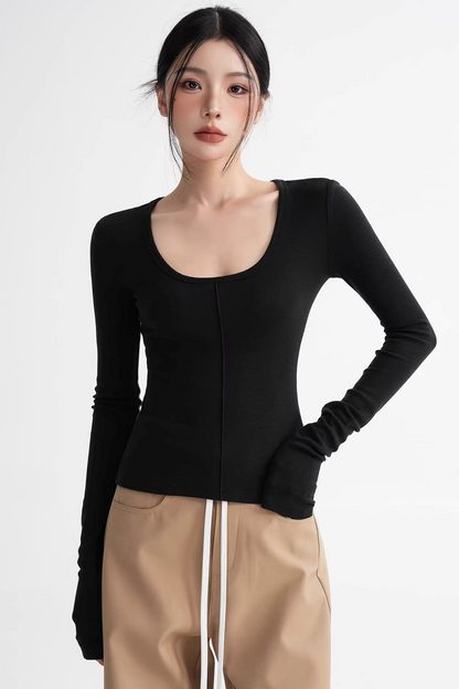 Wool Slim-Fit Stacked Top