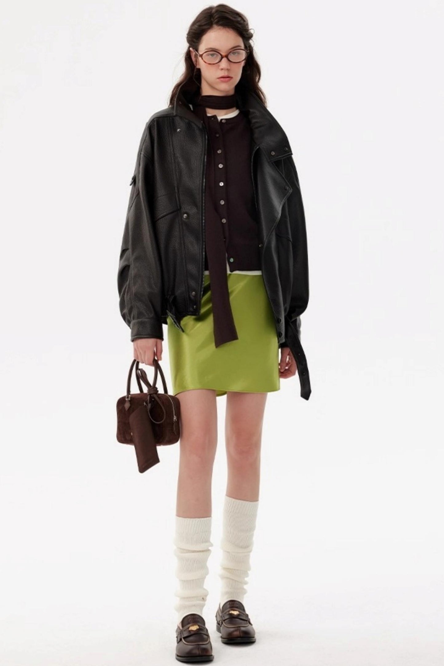 Windproof Pebbled Leather Jacket