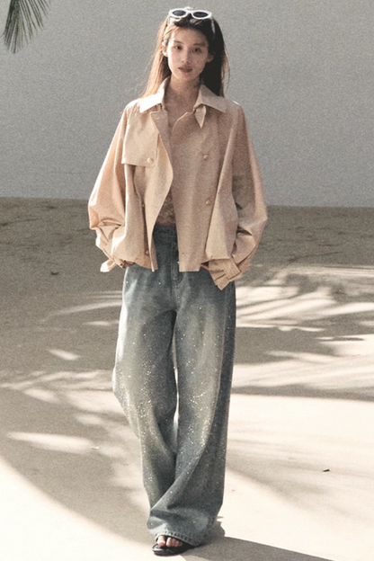 Lyocell Double-Breasted Trench Jacket