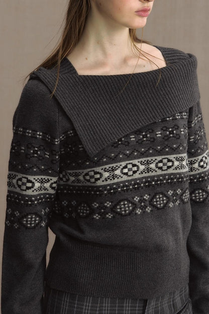 Nordic Preppy Style Fair Isle Sweater