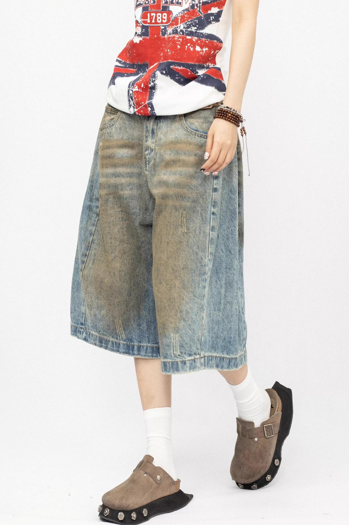 Distressed Denim Shorts