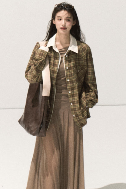 Vintage Striped Texture Layered Shirt