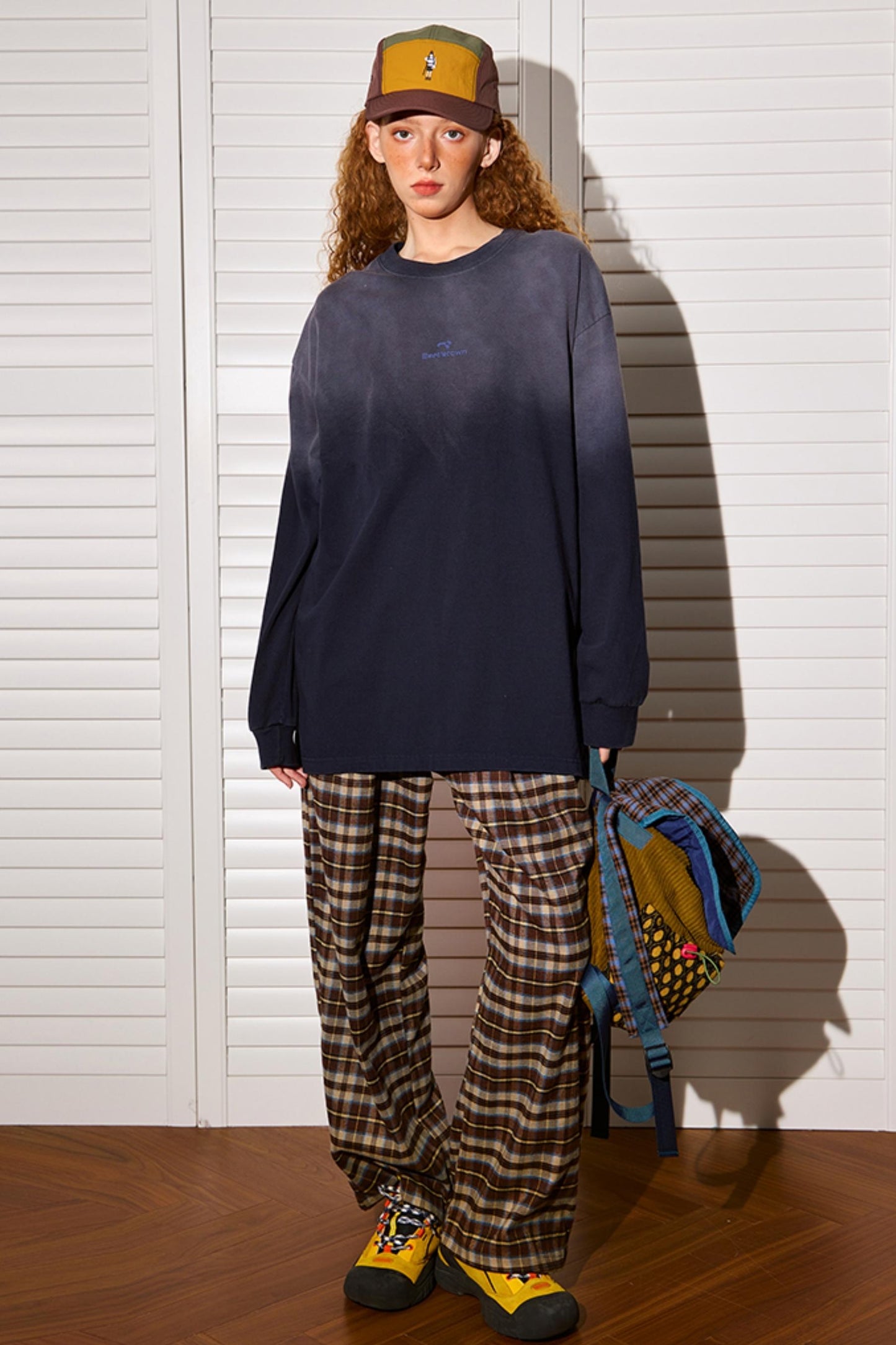 Gewaschenes Gradient Langarmshirt 