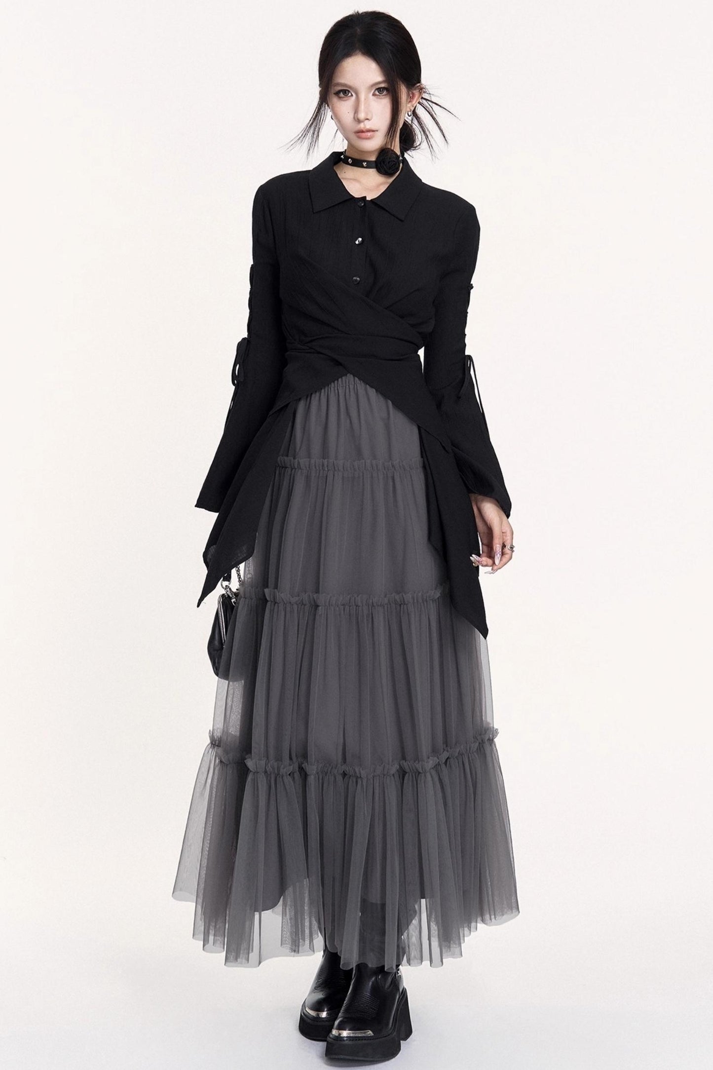 Love Letter Grey Mesh Skirt