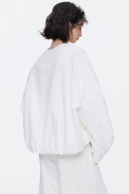 Simple Pleated Cocoon Coat