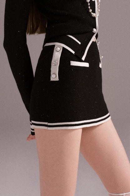 Hot Girl Slim Knitted Hip Skirt