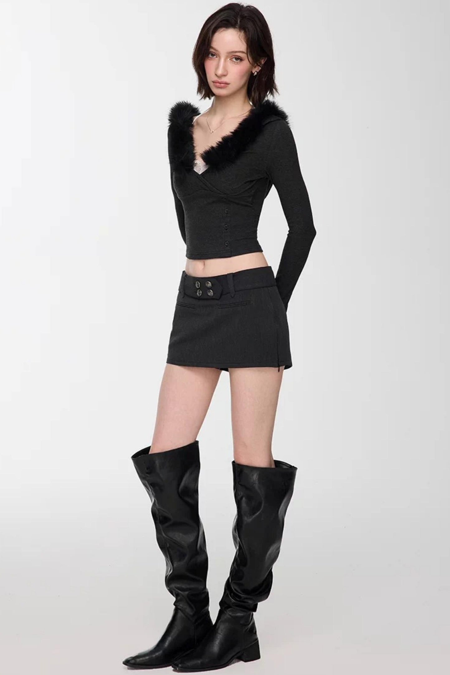 Dark Gray Suit Skirt