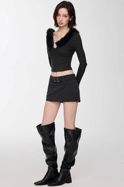 Dark Gray Suit Skirt