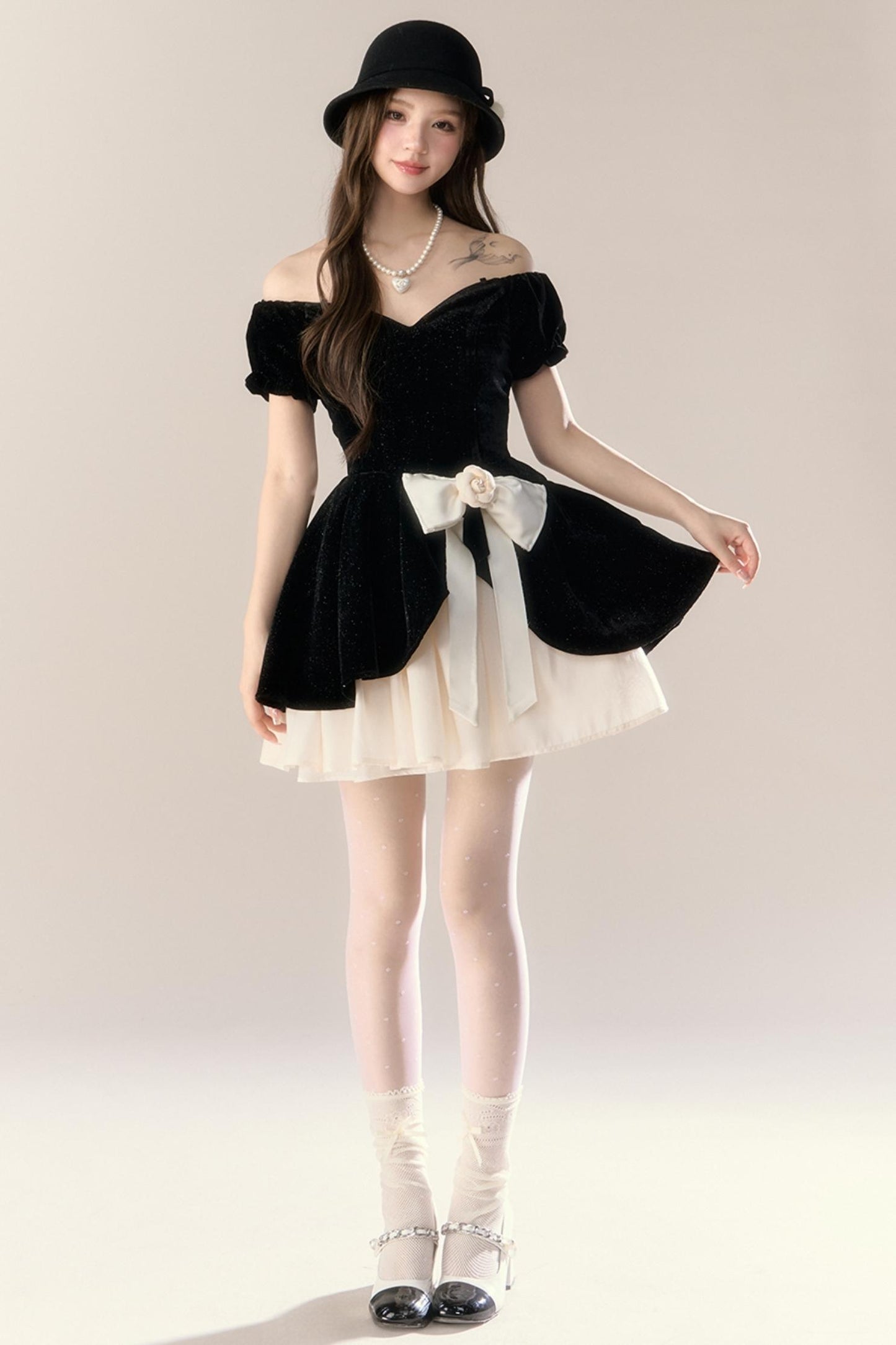 Midnight Camellia Dress