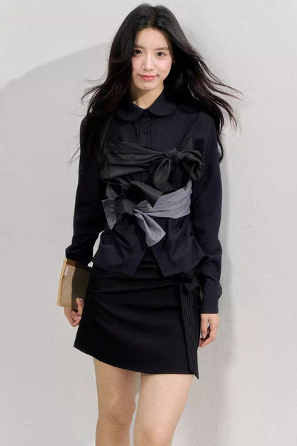 Butterfly Strap Long-Sleeved Shirt