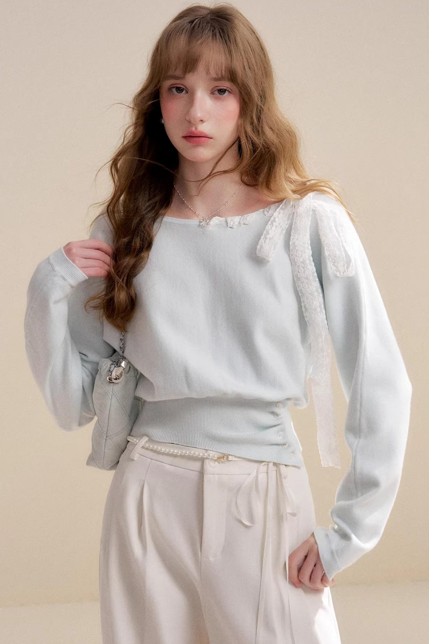 Romantic Lace Off-Shoulder Knit Sweater