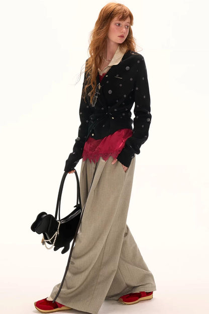 Polka Dot Asymmetrical Cardigan