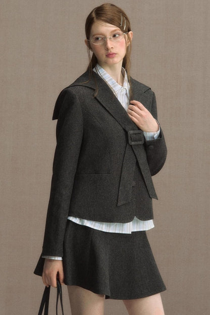 Cedar Poem Casual Navy Blazer Set-Up