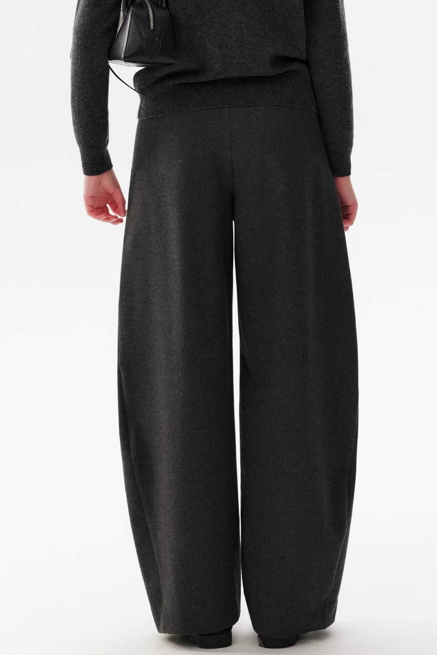Gray Woolen Drape Trousers