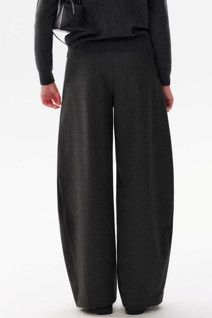 Gray Woolen Drape Trousers