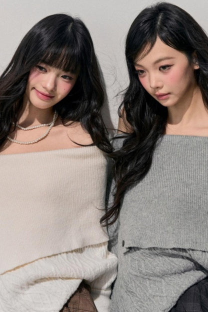 Asymmetrical French Cable Sweater