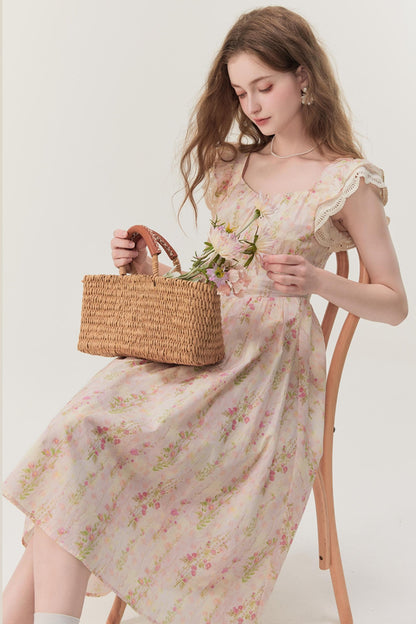 French Lace Floral Dress