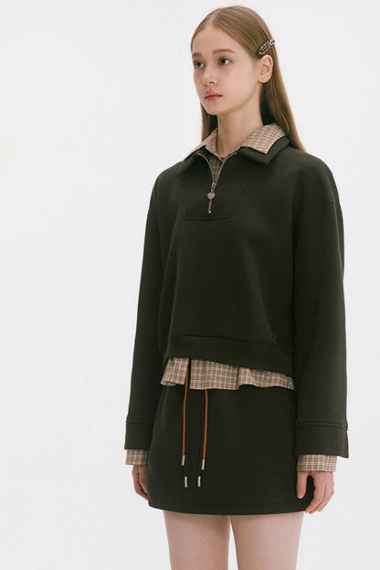 Korean Style Patchwork Plaid Skirt