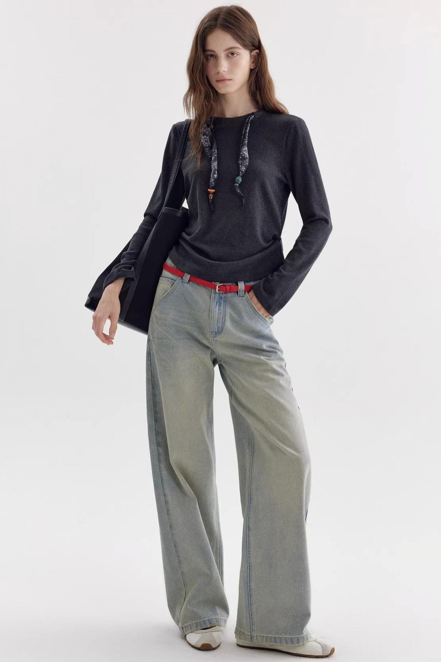 Vintage Print Ribbon Blouse