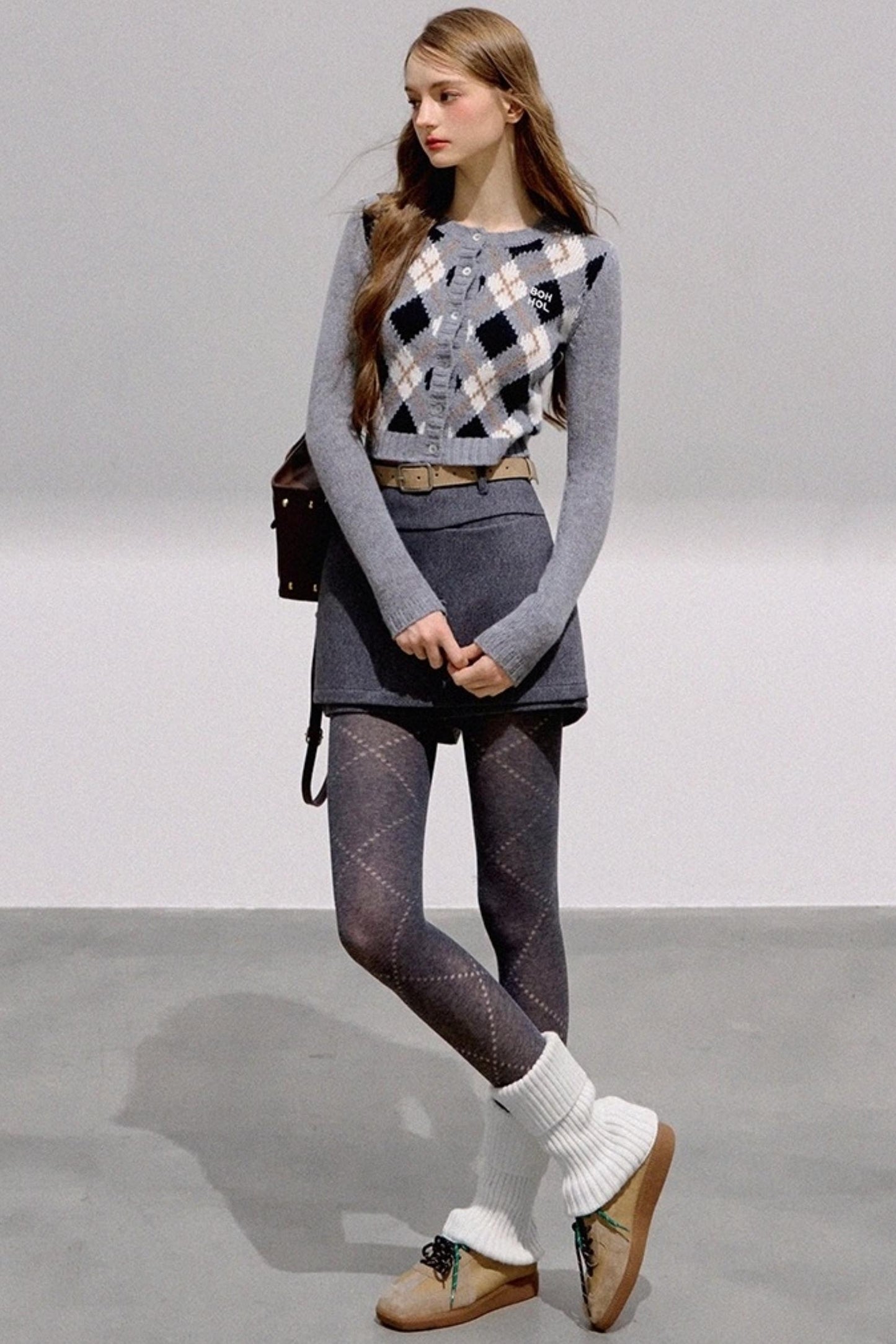 High-End Wool Tweed Skirt