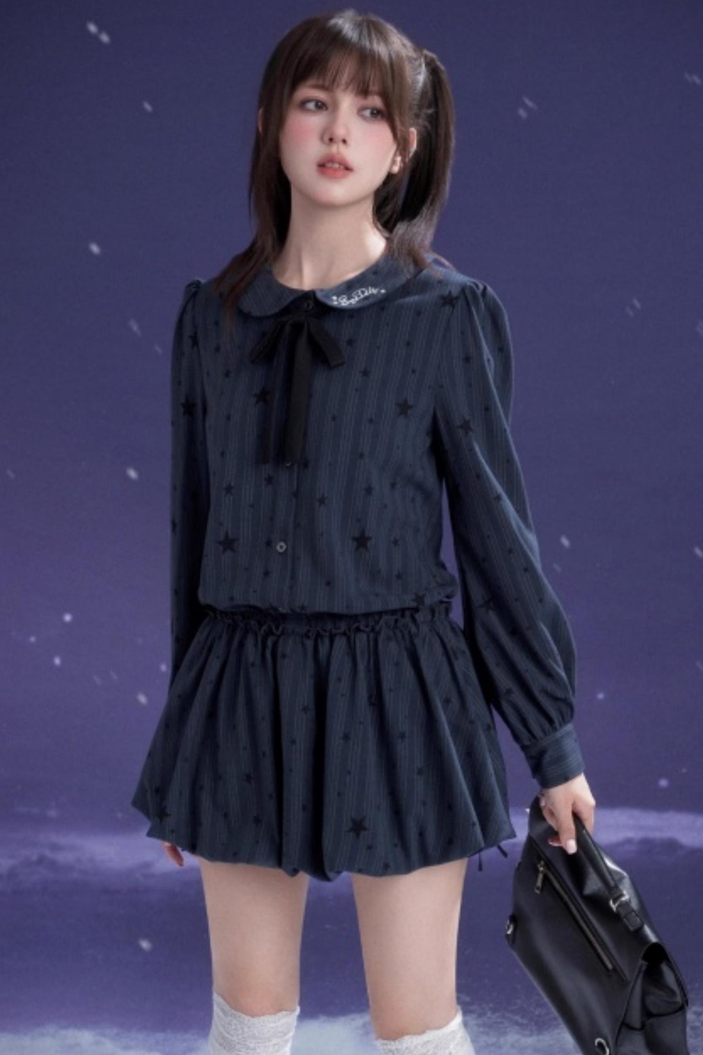 Dark Night Blue Bud Dress Set-Up