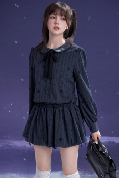 Dark Night Blue Bud Dress Set-Up