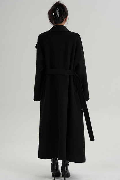 Large Lapel Long Wool Coat