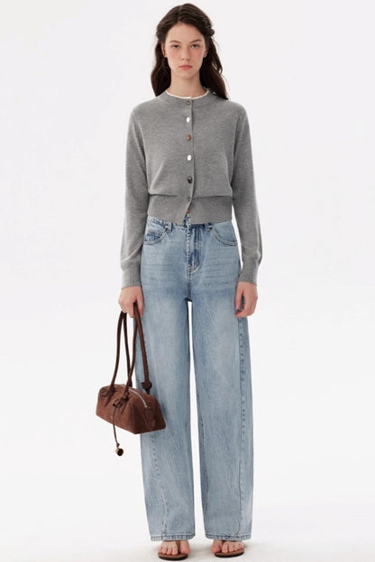 Premium Wool Slim Cardigan Sweater