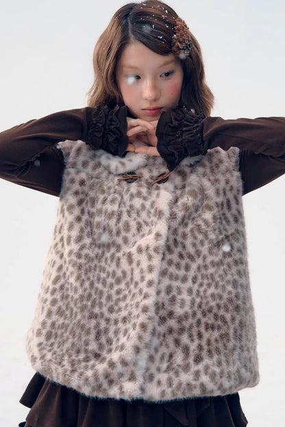 Leopard Print Faux Fur Jacket