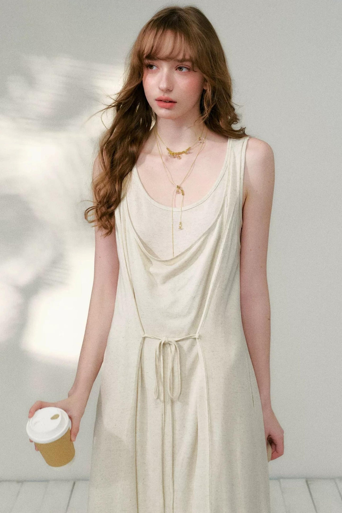Belted Layered Maxi Dress