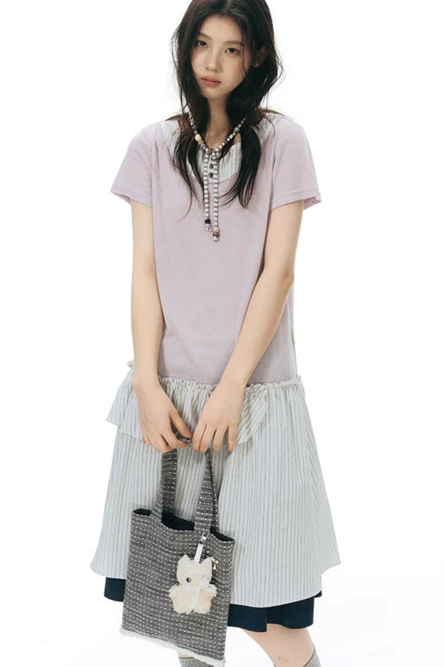 Retro Beaded Striped Envelope Bag