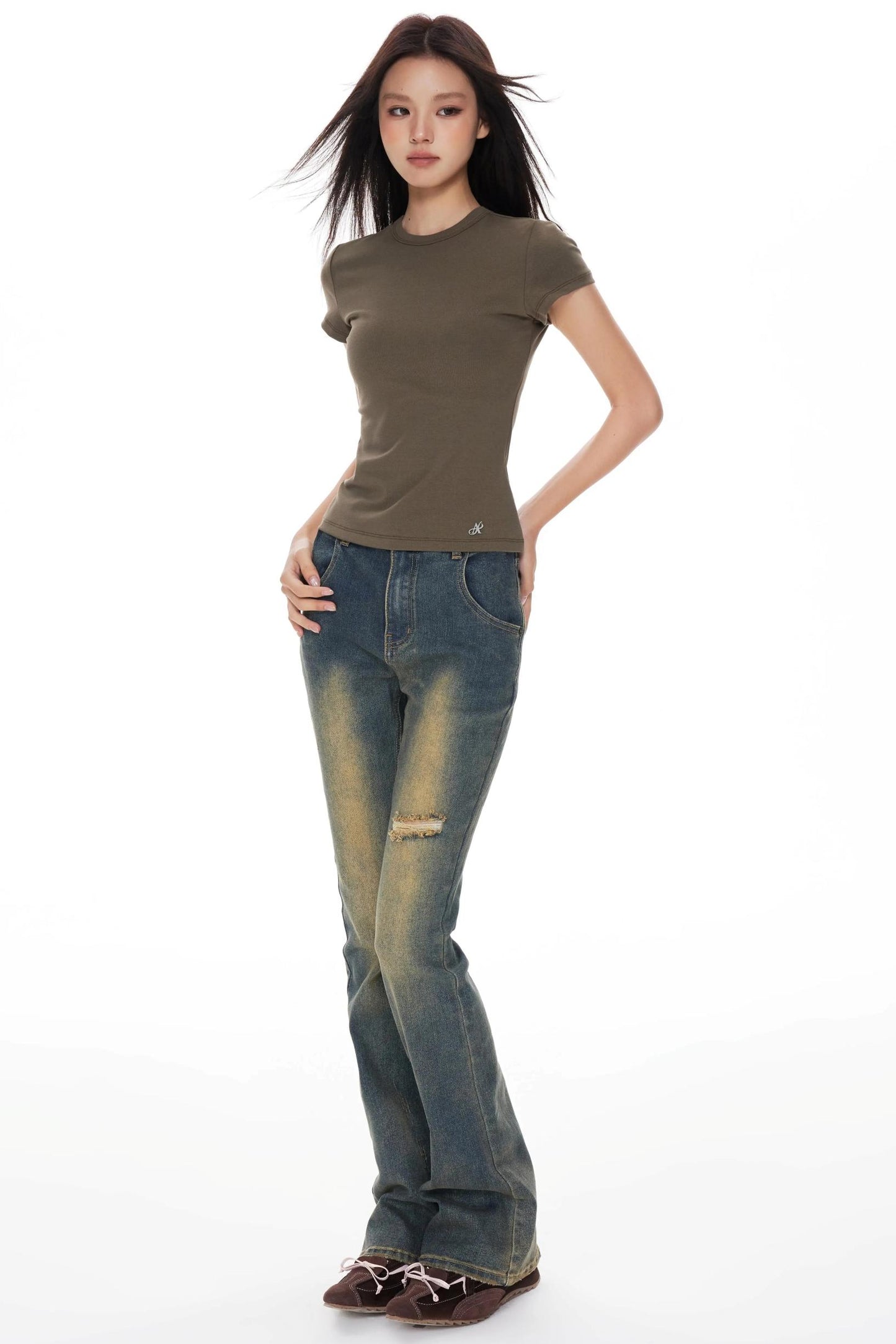 Micro-Flared Wide-Leg Jeans