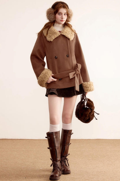 Fur Collar Woolen Coat