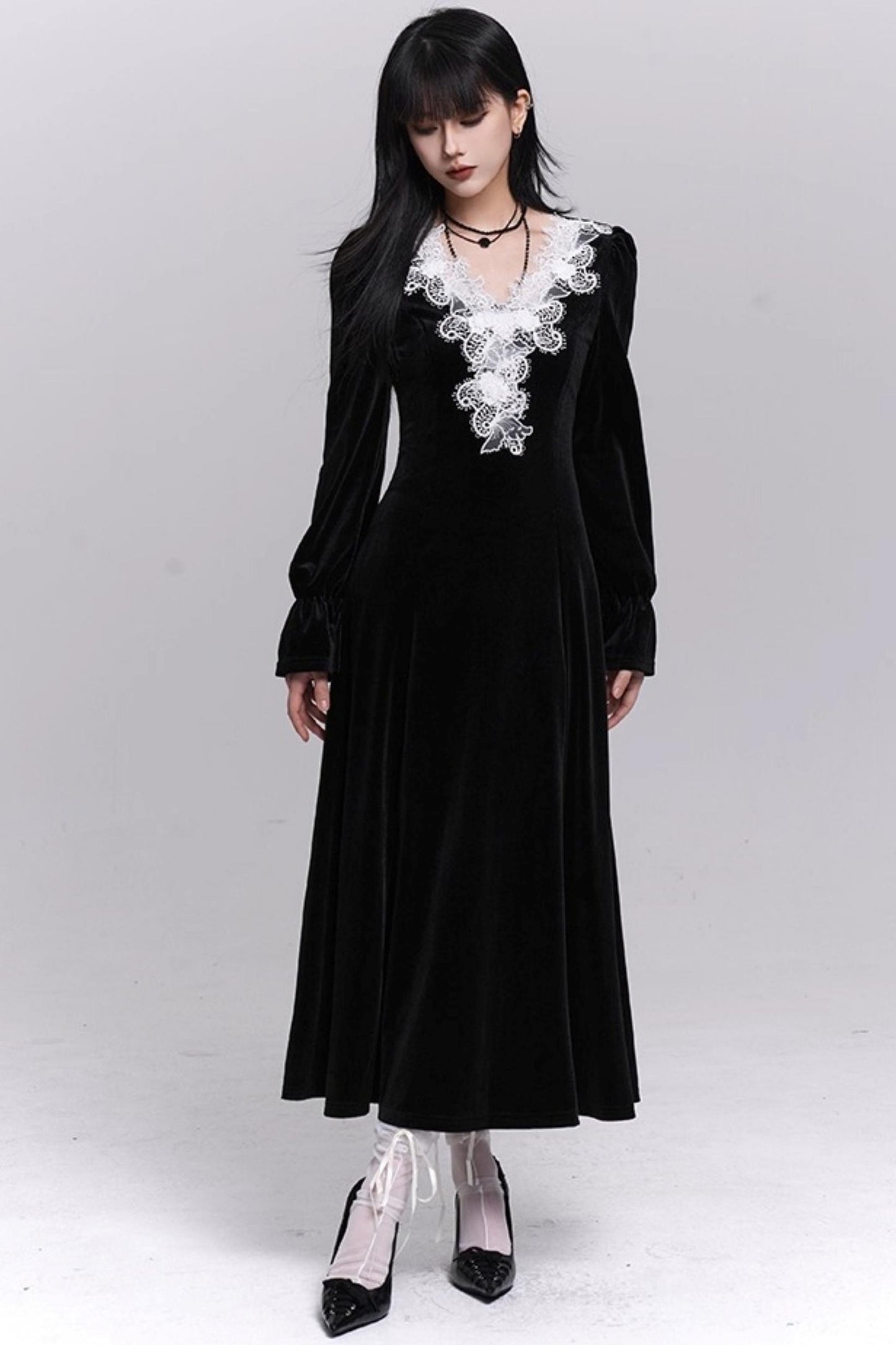 Black Velvet Winter Dress