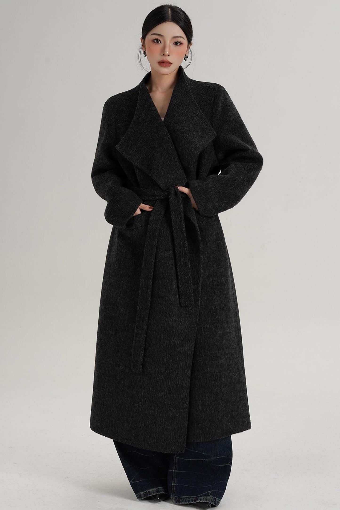 Charcoal Black Wool Coat